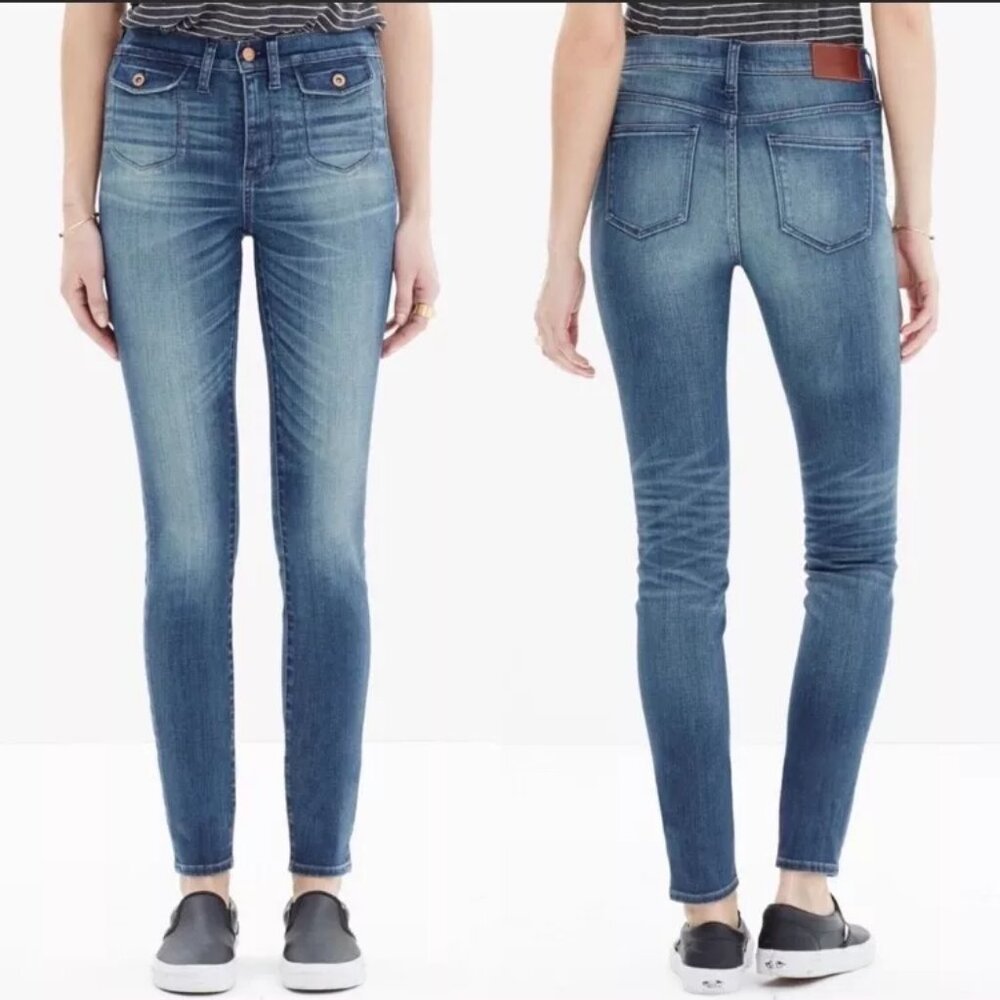 Madewell 9" High Riser Skinny Crop Jean Patch Pocket Edition Beltran Wash